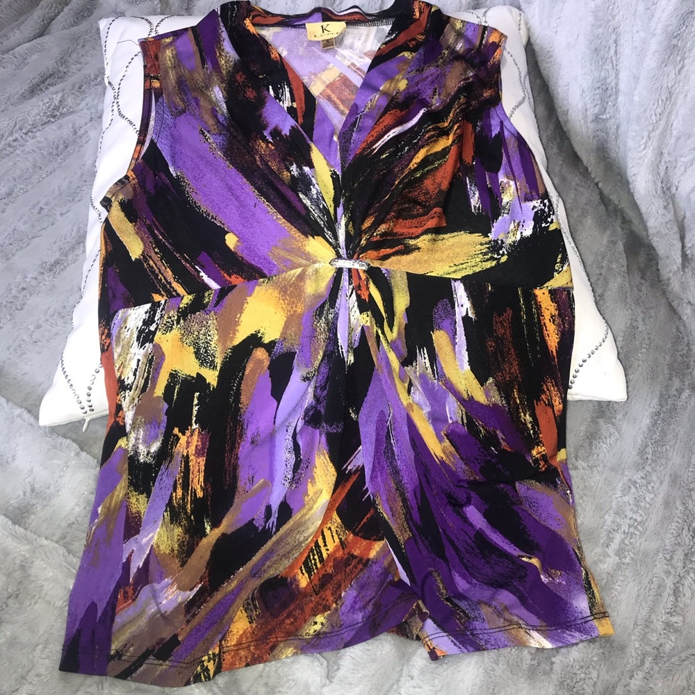 🐠 EUC Kasper Sleeveless V-Neck Blouse Tank